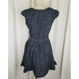 Clock House Denim Blue Jean Rockabilly Swing Fit & Flare Dress Womens sz 40 S M