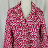 Gap Spring Tulips Trench Coat Long Jacket Short Coat Womens S Pink Red FLowers