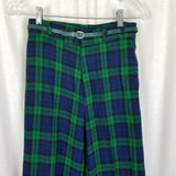 Vintage Montgomery Wards Vegan Wool Plaid Slacks Pants Womens 11 12 Bell Bottoms