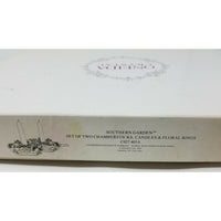 Oneida Crystal Southern Garden Set 2 Chambersticks Candles Sticks Floral Rings