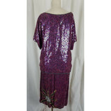 Vintage Infashions Heavily Beaded Sequined Skirt Top Suit Set Outfit Womens S