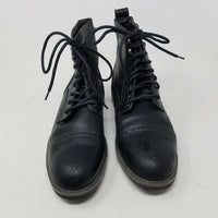 Bass Combat Boots Black Leather Military Look Steampunk Punk Bryce Mens 8.5