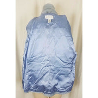 Liz Claiborne Blue Suede Leather Full Button Up Blazer Style Jacket Womens L