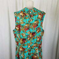 Lindy Bop Ophelia Floral Turquoise Swing Dress Womens 5XL Retro Pin-up A-Line