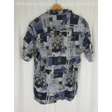Vintage Franco Ponti Short Sleeve Painted Button Down Polo Hawaiian Shirt Mens L