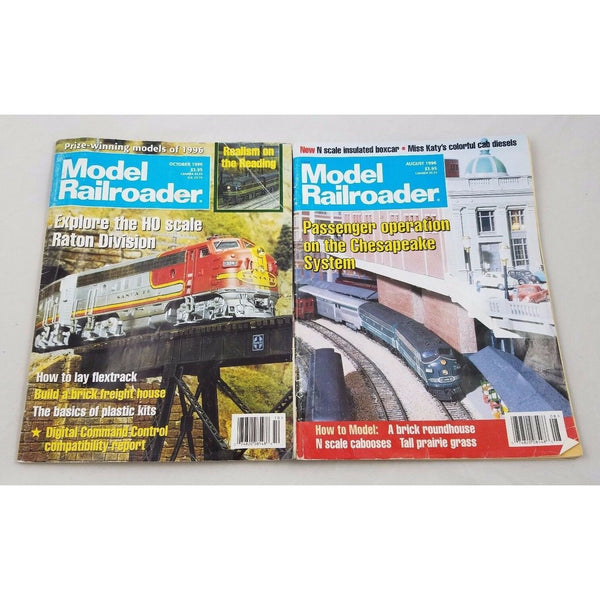 1996 MODEL RAILROADER Magazine Lot of 2 Back issues August & October Toy Trains