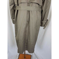 Saxton Hall Petites Double Breasted Belted Insulated Trench Coat Womens 14P Tan