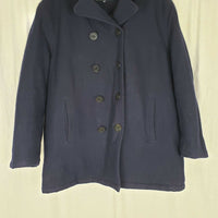 Trader Bay Quilted Insulated Double Breasted Wool Navy PeaCoat Jacket Mens XLT