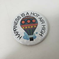 Vintage 80s 90s Happiness is a Hot Air High Balloon Pin Pinback Badge Button