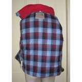 Mrs Duckworth Full Zip Up Plaid Flannel Lined Western Colorblock Vest Womens L Red & Navy Blue Puffer Sleeveless Parka Contrast
