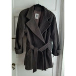 JNY Jones New York Double Breasted Belted Tie Wide Lapel Peacoat Coat Womens S M