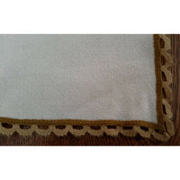 Embroidered Needlepoint Handmade Nordic Fair Isle Holiday Woven Linen Tablecloth
