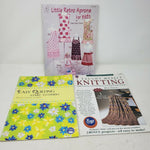Little Retro Aprons for Kids Easy Quilting I Taught Myself Knitting Books Lot 3