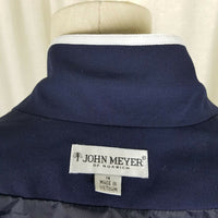 Vintage John Meyer Norwich Contrast Stripes Navy Blue Jacket Blazer Womens 14