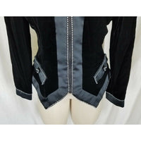 Yolanda Designer Collection Jeweled Black Velvet Jacket Pointed Glam Womens 10
