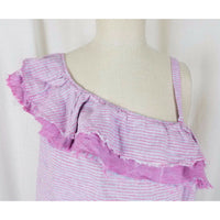 NWT Anthropologie Holding Horses Ruffled Linen One Shoulder Top Pink Womens XL
