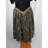 Jessica McClintock Bridal Velvet Keyhole Gold Lace Formal Dress Womens 12 USA