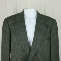 Vintage Brooks Brothers Plaid Tweed Wool Sport Coat Jacket Blazer Mens 43 USA