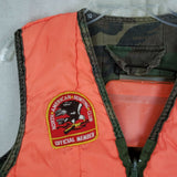 Vintage The Apparel Co. Hunter Safety Orange Camo Hunting Vest Mens L Patch