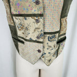 Leather Sound Pig Suede Patchwork Vest Buckle Back Womens S Boho Hippie Country