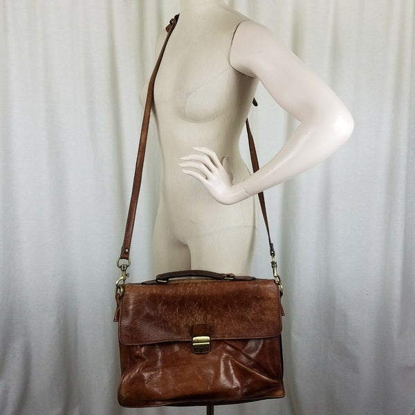 Old Angler Genuine Leather Distressed Messenger Bag Satchel Shoulder Briefcase