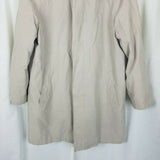 Stafford Insulated 3/4 Length All Weather Car Coat Mens M Zip Out Wool Liner Tan