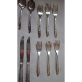 International Supreme Silverplate Silverware Flatware Random Rose 21 Pieces 1960