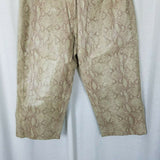 Dimension New York Snakeskin Print Leather Capri Peddle Pusher Pants Womens 8