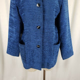 Stephanie Andrews Vegan Wool Mottled Woven Textured Blazer Jacket Womens 12
