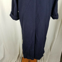 LL Bean Wool Peacoat Long Maxi Womens M L Vintage 80s Oversized Baggy Navy Blue