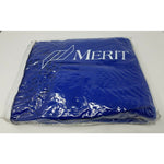 Merit Cigarettes Rewards Blue Wool Fringed Throw Lap Blanket NOS USA Embroidered