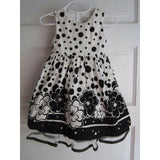 Rare Too Cotton Black & White Swing Flounce Tulle Floral Summer Dress Girls 2T
