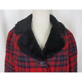 Vintage Pendleton '49ers Quilted Insulated Wool Plaid Mouton Fur Coat Womens S M