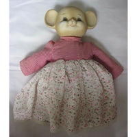 Price Products Porcelain Stuffed Plush Mouse Animal Doll Gingham Dress Taiwan