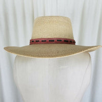 Vintage Sahuayo Legitimo Toasted Straw Hat Safari Mens 7 3/8 59 Mexico Strap