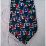 J.Garcia 100% Silk Necktie 3.75" w 60" L Abstract Geometric Blue Red Jerry 62830