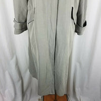 Vintage Anne Klein Velvet Collar Trim Flannel Lined Long Trench Coat Womens 4