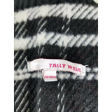 Tally Weijl Tartan Plaid Fleece Knit Funnel Neck Belted Bomber Jacket Womens 38