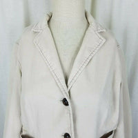 Gap Stretch Corduroy Blazer Look Jean Style Jacket Womens 8 Cropped Tan Ivory