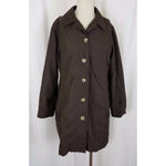 Lands End Trench Style All Weather Coat Womens M Chocolate Brown Windbreaker