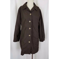 Lands End Trench Style All Weather Coat Womens M Chocolate Brown Windbreaker