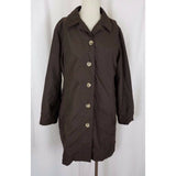Lands End Trench Style All Weather Coat Womens M Chocolate Brown Windbreaker