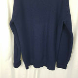 LL Bean Rag Wool Shawl Collar Henley Leather Buttons Knit Sweater Mens L Vintage