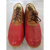 Vintage Sherpa Shearling Fleece Lined Red Rubber Duck Low Shoe Boots Womens 8