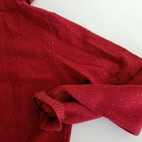 LL Bean Merino Wool Angora Turtleneck Sweater Womens XS Mottled Red Lightweight