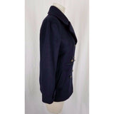 Jeong Gam Double Breasted Winter Wool Navy Peacoat Coat Womens XS S Slim Cut
