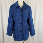 Stephanie Andrews Vegan Wool Mottled Woven Textured Blazer Jacket Womens 12