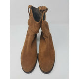 LL Bean Women's 9.5 M Slouch Ankle Boots Nubuck Cognac Suede Brushed Leather Tan