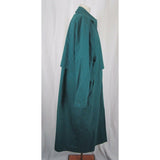 London Fog Towne Cape Top Wool Lined Cinch Waist Spy Trench Coat Womens 12 Green