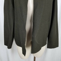 RL Ralph Lauren Black Label Open Front Wool Silk Swing Jacket Blazer Womens 10